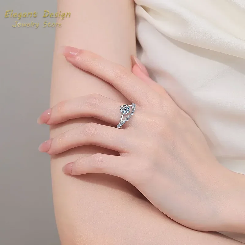 Moissanite Engagement Ring 1 Carat - Crown of Love Platinum Pt950 Wedding