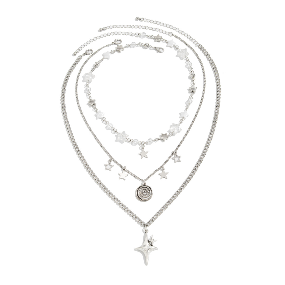 Multi-layer Star Pendant Neckl - Layered Pendant Necklace Aesthetic 评论和价格