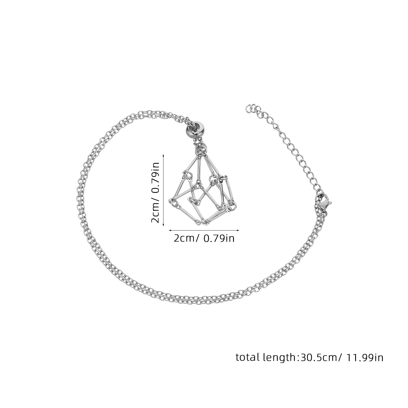Crystal Holder Necklace Stainl - Crystal Pendant Necklace Natural Stone 评论和价格