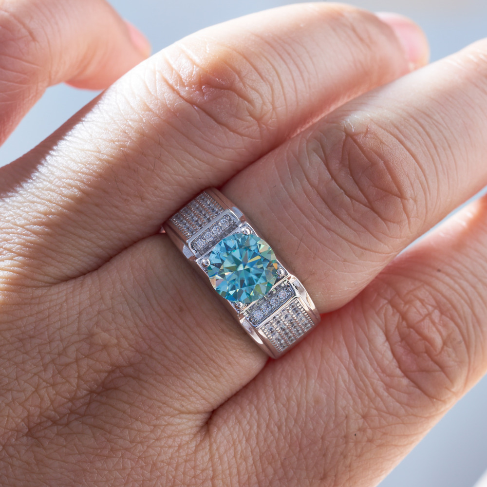 1 carat natural blue color moi - Moissanite Engagement Ring 1 Carat 评论和价格