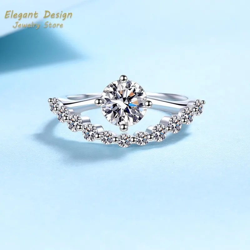 Crown of Love Platinum Pt950 W - Moissanite Engagement Ring 1 Carat 评论和价格