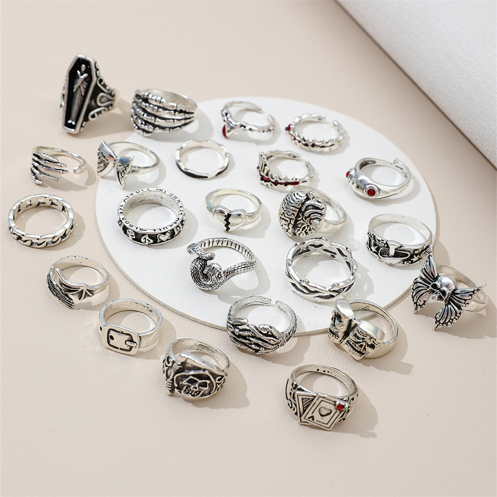23Pcs Punk Geometric Knuckle F - Vintage Punk Knuckle Rings Set 评论和价格