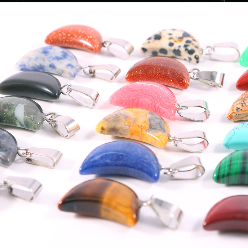 20pcs/ Bag Natural Stone Cryst - Crystal Pendant Necklace Natural Stone 评论和价格