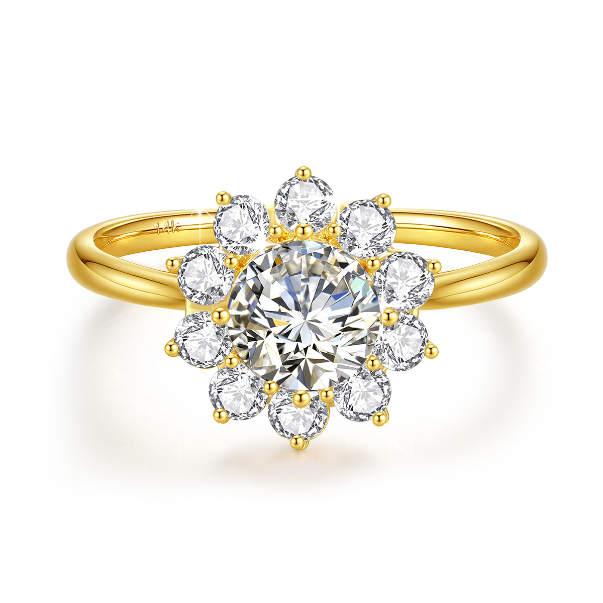 Szjinao 100% Real 14k Gold Flo - Moissanite Engagement Ring 1 Carat 评论和价格