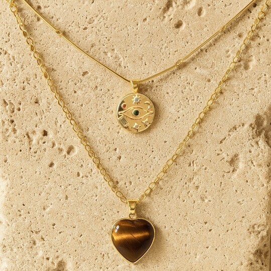 Layered Necklaces Natural Gems - Layered Pendant Necklace Aesthetic 评论和价格
