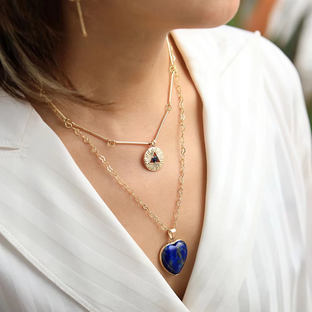Layered Necklaces Natural Gems - Layered Pendant Necklace Aesthetic 评论和价格