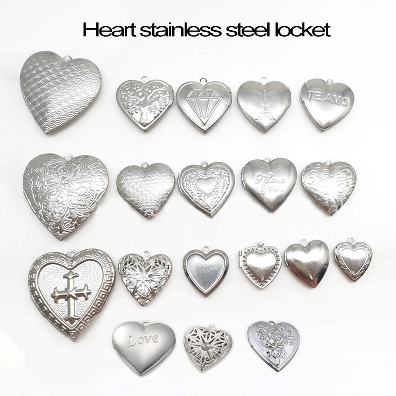 Love Heart Locket Station 20pc - Heart Locket Necklace Photo 评论和价格